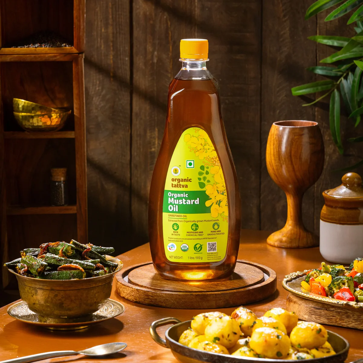 Rasoi Essentials Pack - Chakki Atta (Whole Wheat) – 5kg, Cold-Pressed Mustard Oil – 1L, Traditional Basmati Rice – 5kg & Arhar Dal – 1kgx2 - Image 4
