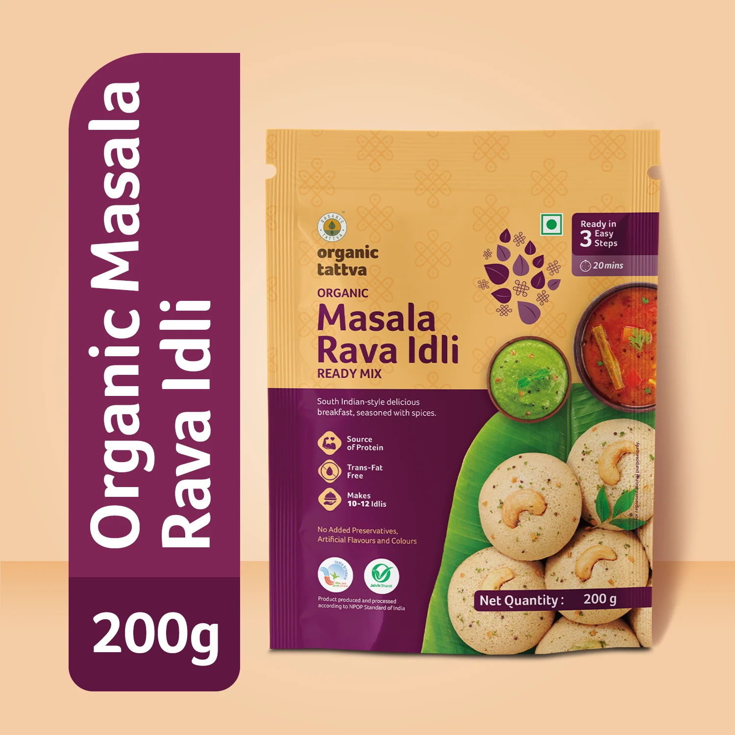 Organic Masala Rava Idli Ready Mix - Image 3