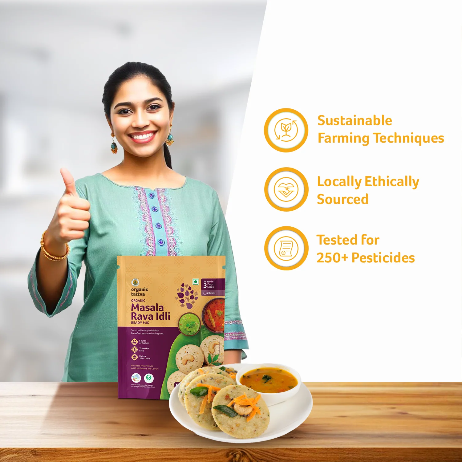 Organic Masala Rava Idli Ready Mix - Image 4