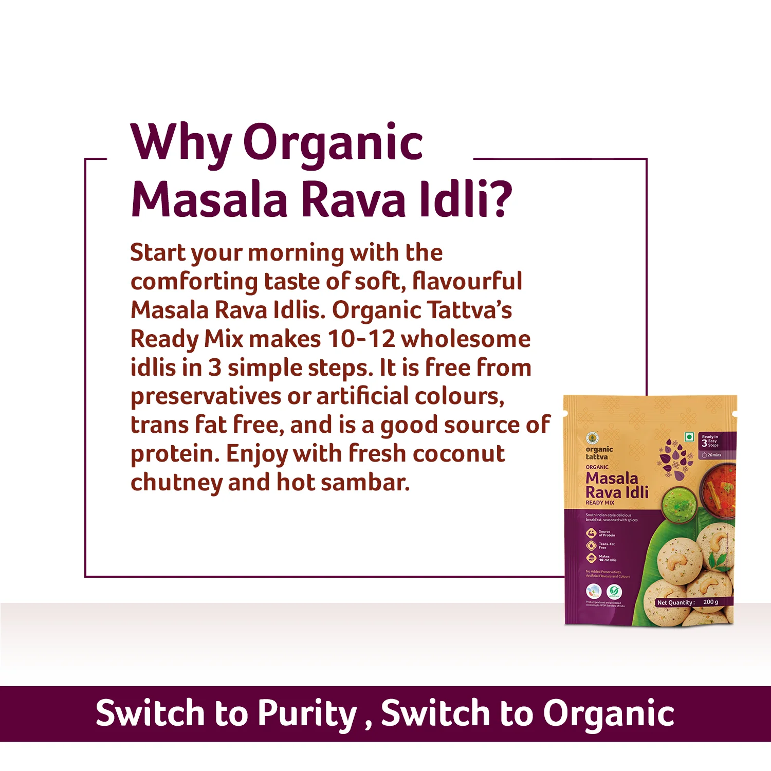 Organic Masala Rava Idli Ready Mix - Image 6