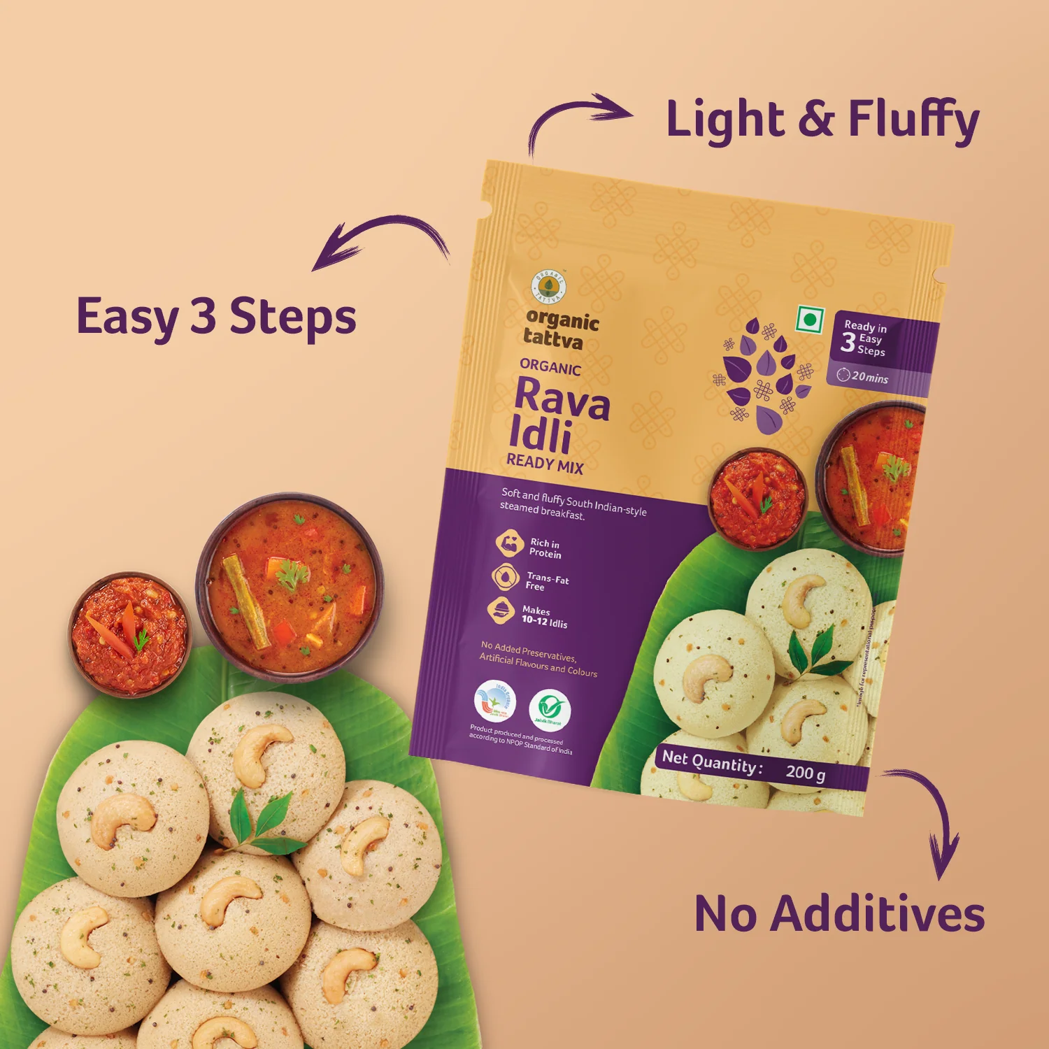 Organic Rava Idli Ready Mix - Image 2