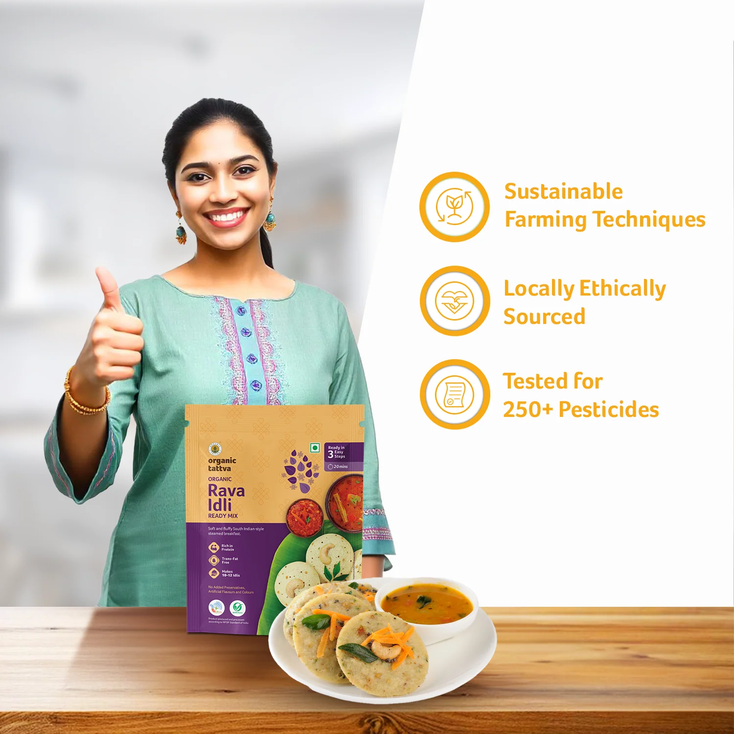 Organic Rava Idli Ready Mix - Image 3