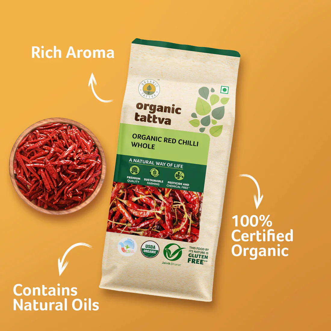 Organic Red Chilli Whole - Image 2