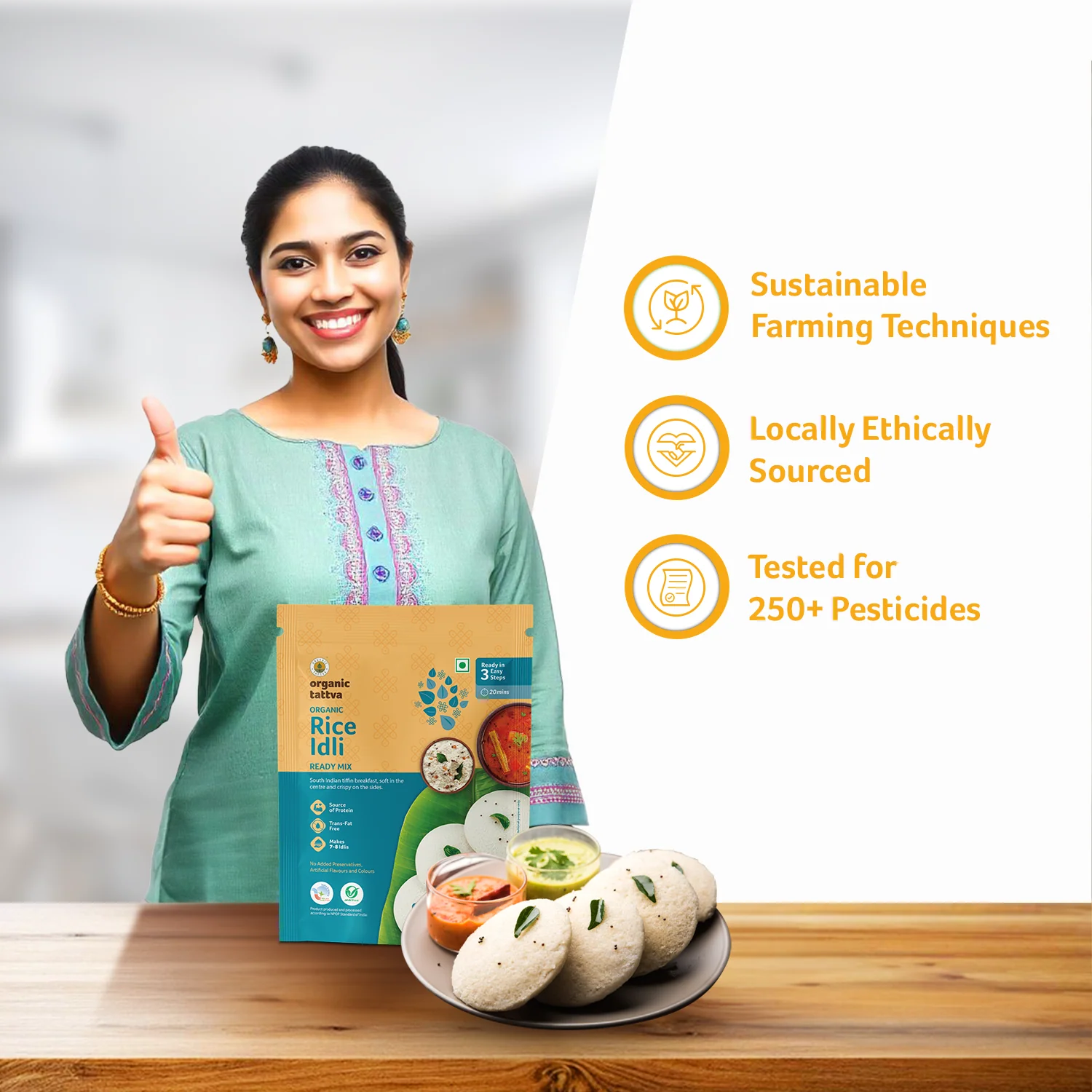 Organic Rice Idli Ready Mix - Image 3