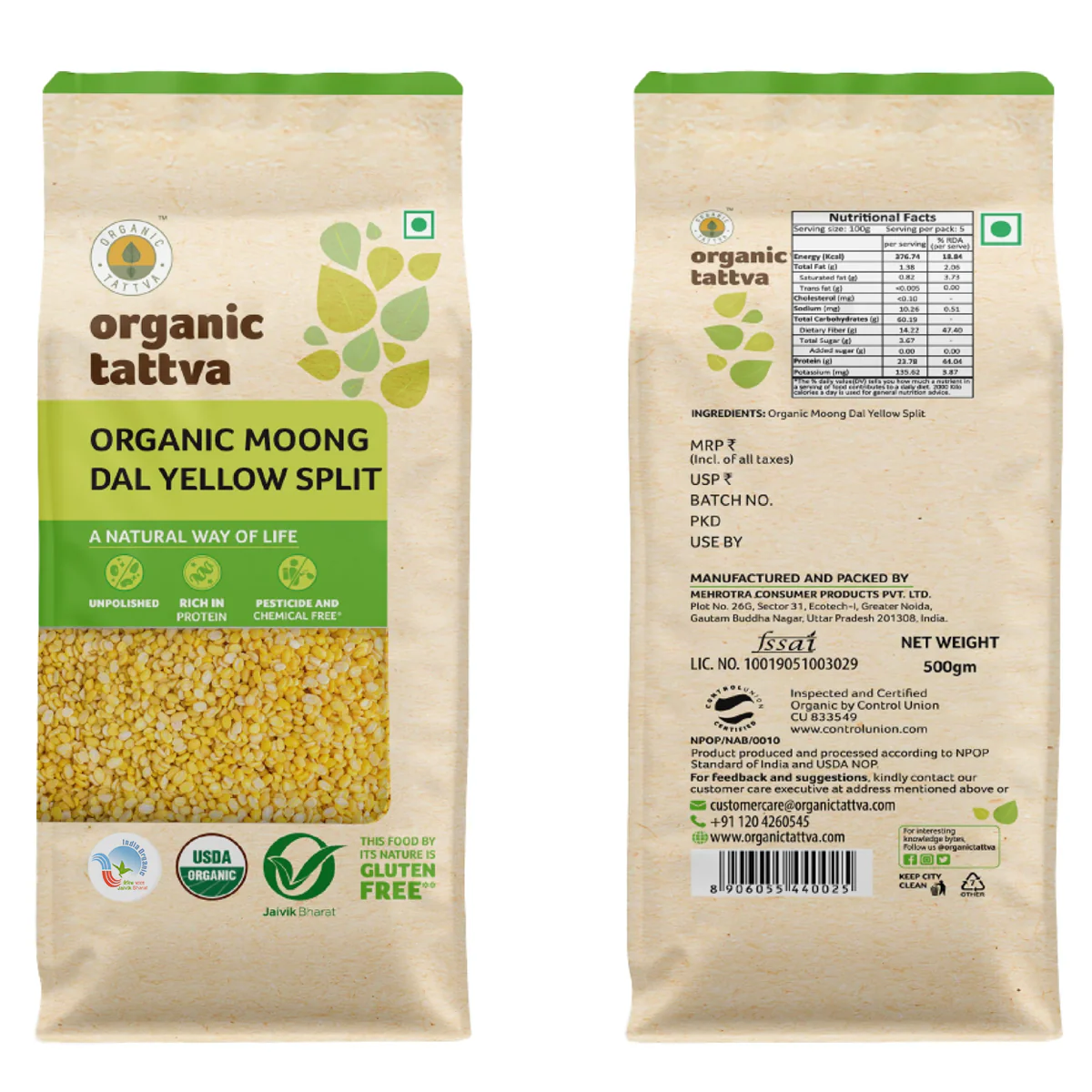 Organic Starter Pack - Wheat flour ,Mustard oil, Basmati Rice, Arhar Dal, Moong Dal, Kabuli chana, Brown sugar, Rock Salt - Image 4