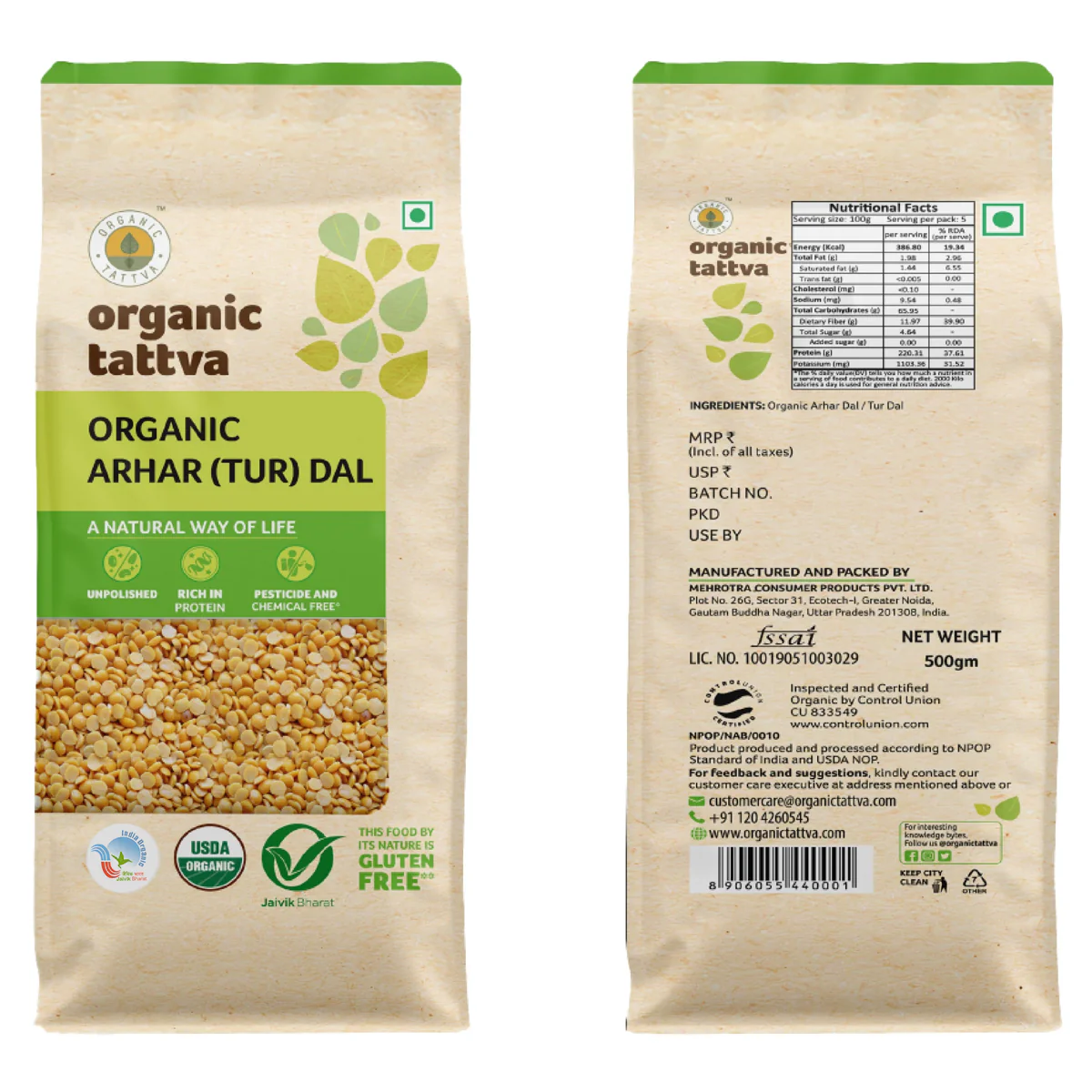 Organic Starter Pack - Wheat flour ,Mustard oil, Basmati Rice, Arhar Dal, Moong Dal, Kabuli chana, Brown sugar, Rock Salt - Image 5
