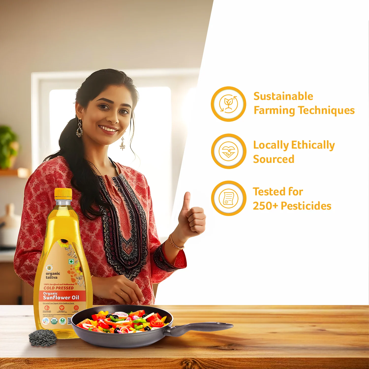 Organic  Cold Pressed Sunflower Oil - Image 3